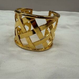 Kenneth Jay Lane Gold-Tone Lattice Cuff Bracelet